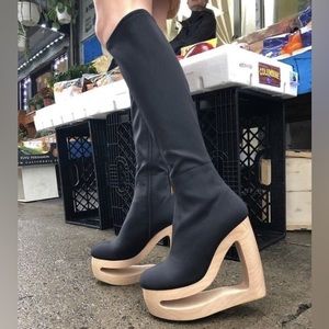 EUC Jeffrey Campbell Blaze It Platform Black Boots